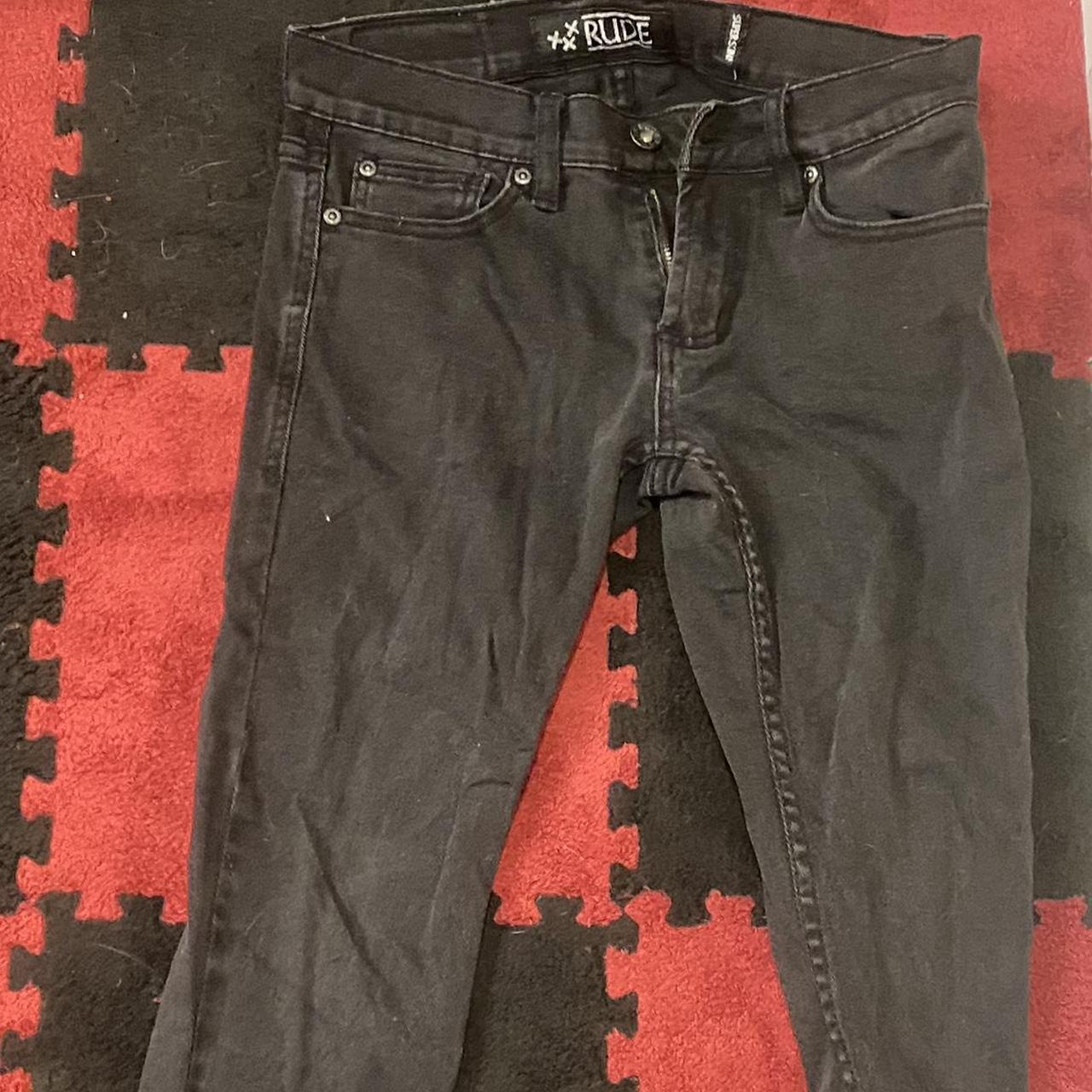 XXX Rude Super Skinny Black Skinny Jeans... - Depop