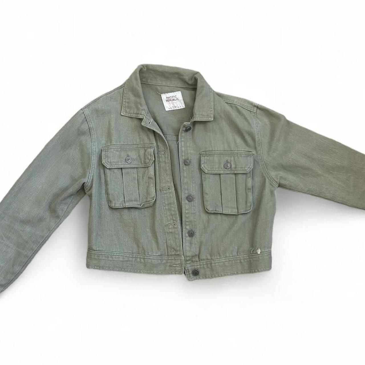 Pull&bear denim jacket in khaki best sale