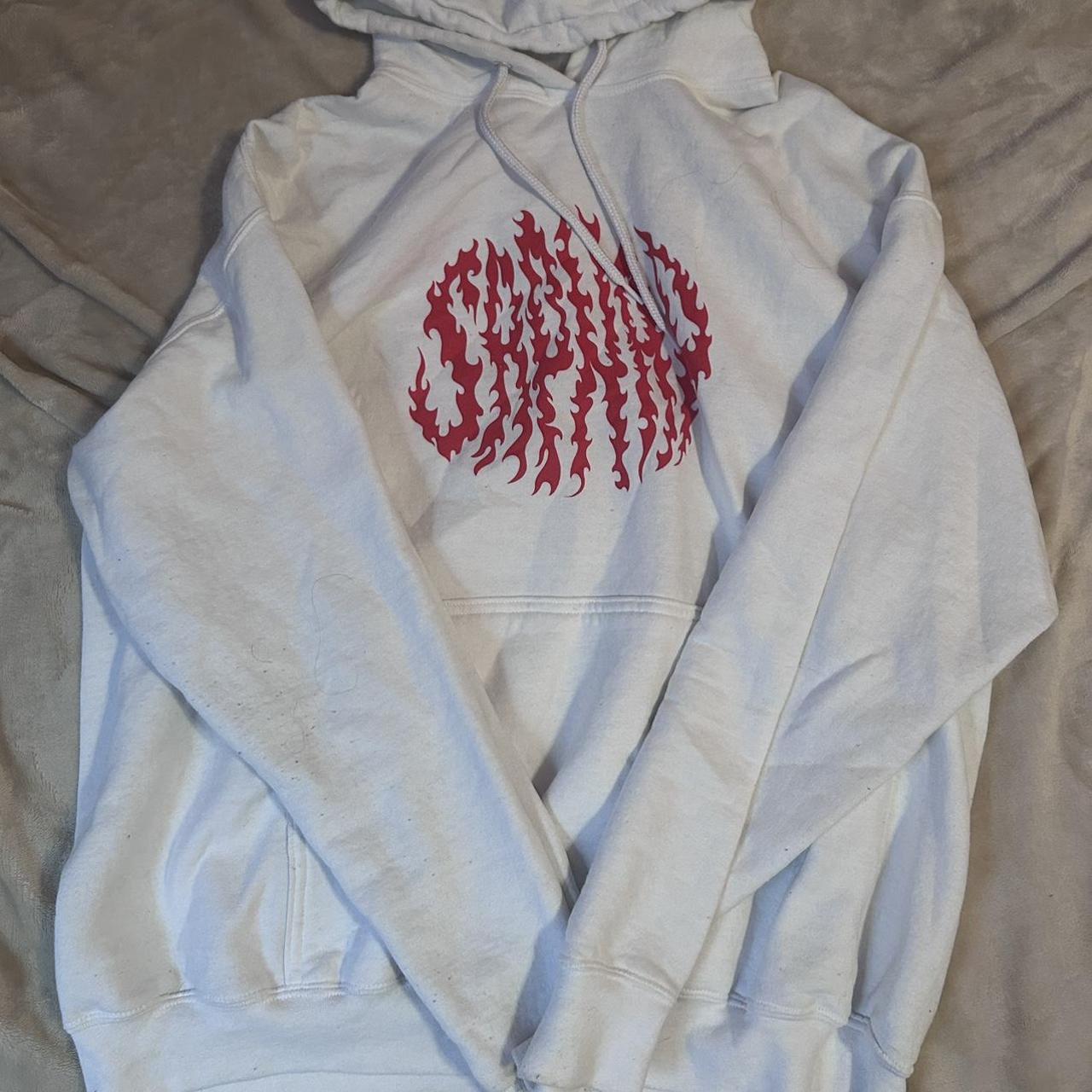 Limited edition Sapnap white flame name over hoodie. - Depop