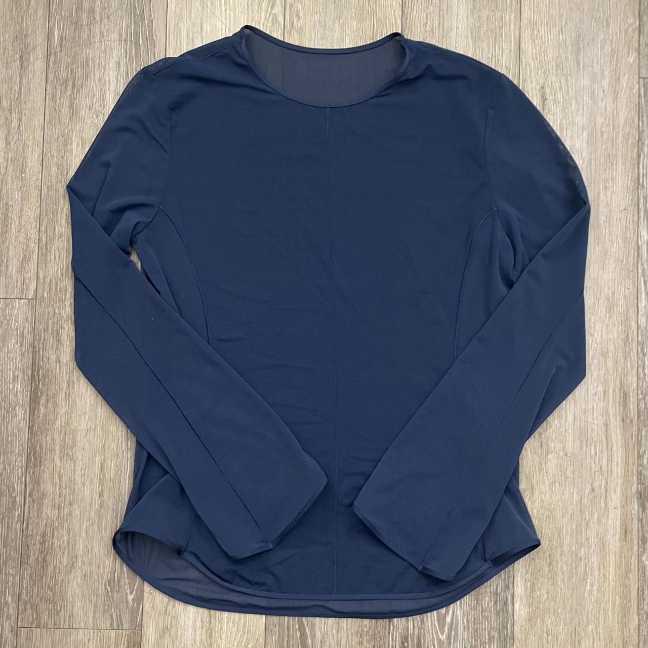 Uniqlo navy blue sheer long sleeves. Fit an S/M. - Depop