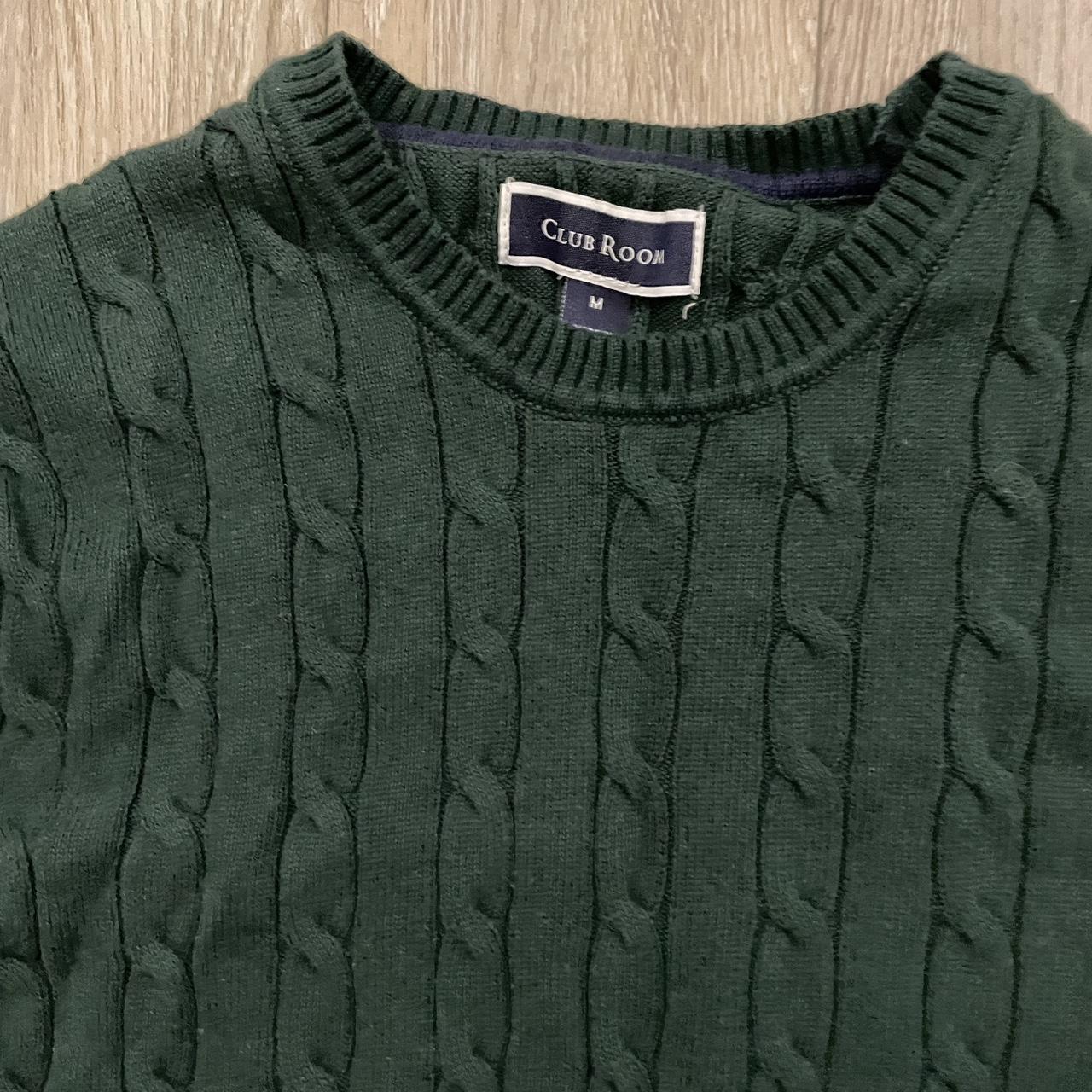 Forest green cable knit sweater Fit an S/M Depop