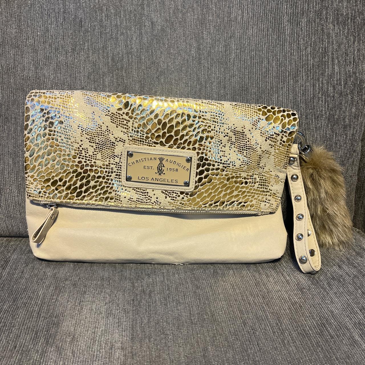 Vintage gold christian audigier los angeles purse Depop