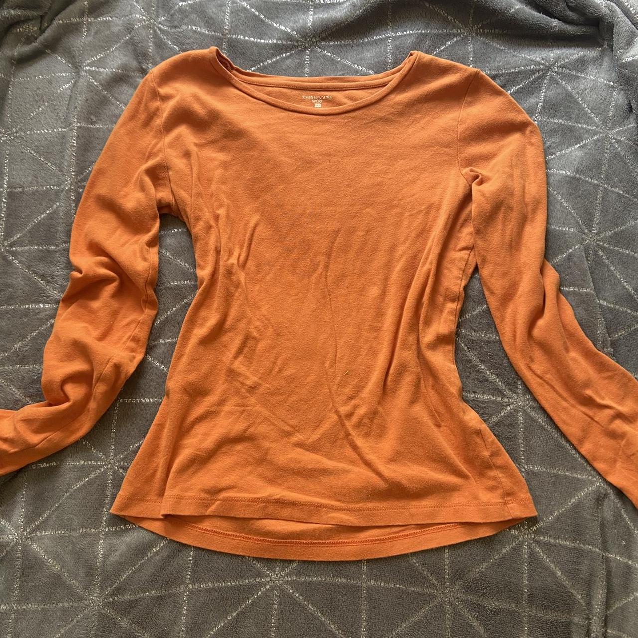 Jones New York orange long sleeved top cute... Depop