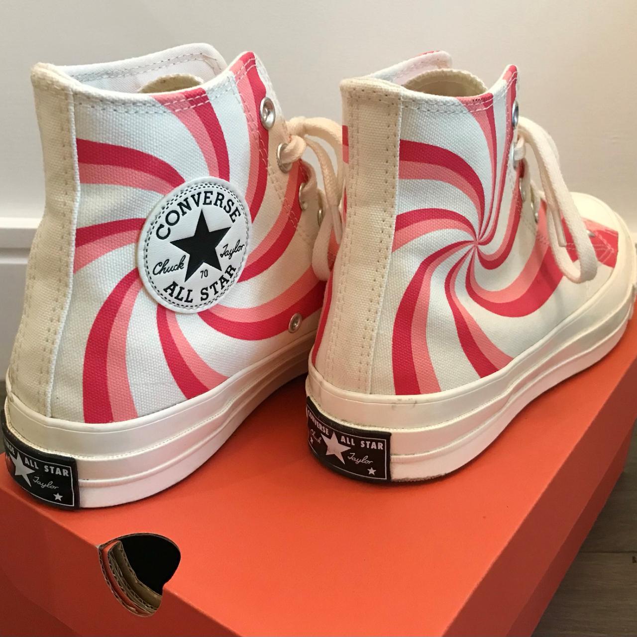 Converse Chuck 70 Hi Trainers with pink and white... - Depop