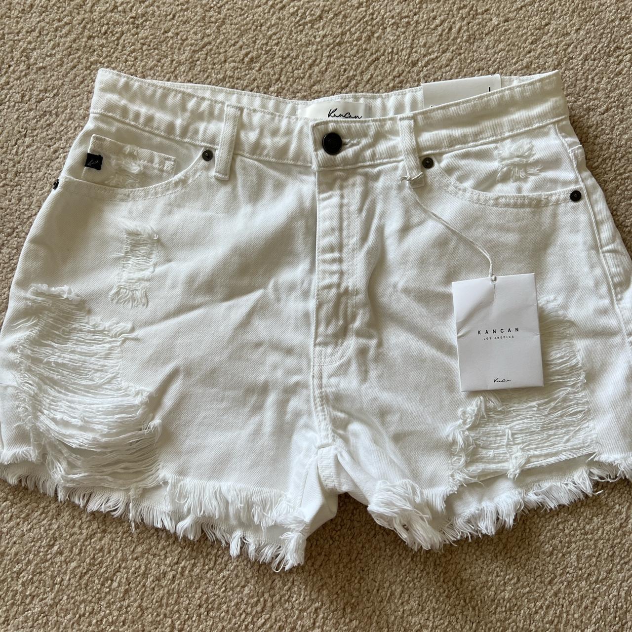 Kancan white size large high rise short. NWT Depop