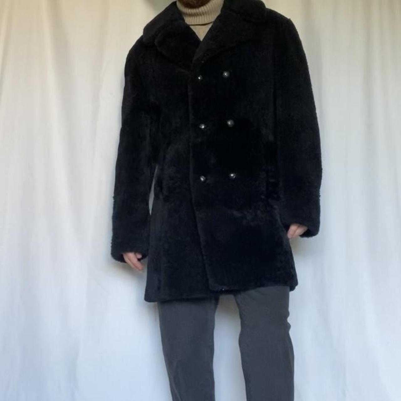 Mens black shop teddy bear coat