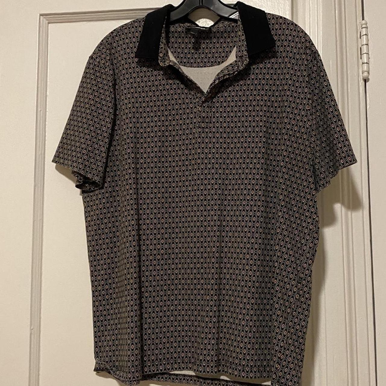 Express Men’s Polo Shirt with Bold Pattern in... Depop