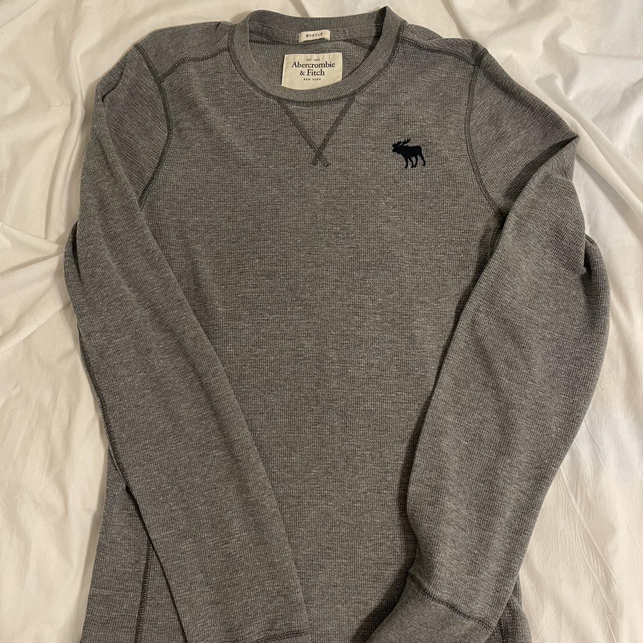 Abercrombie and fitch size L grey long sleeve - Depop