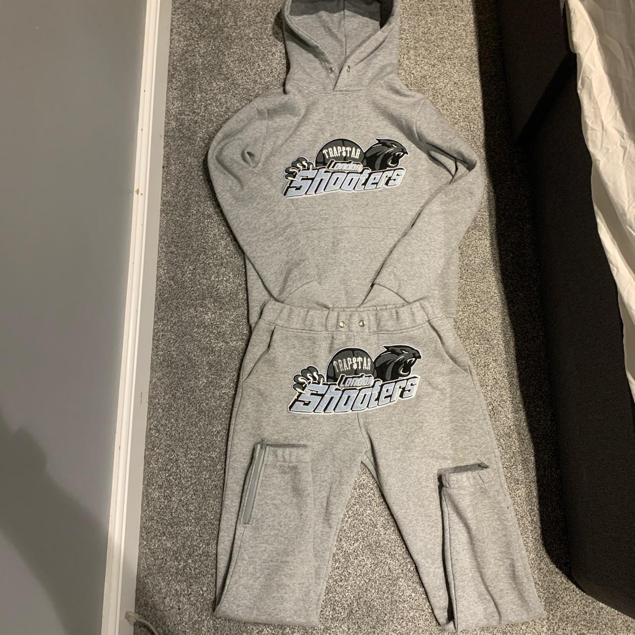 grey trapstar shooters tracksuit size S good... - Depop