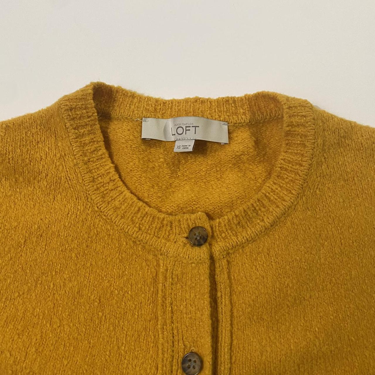 mustard yellow chunky cardigan women s size xs Depop