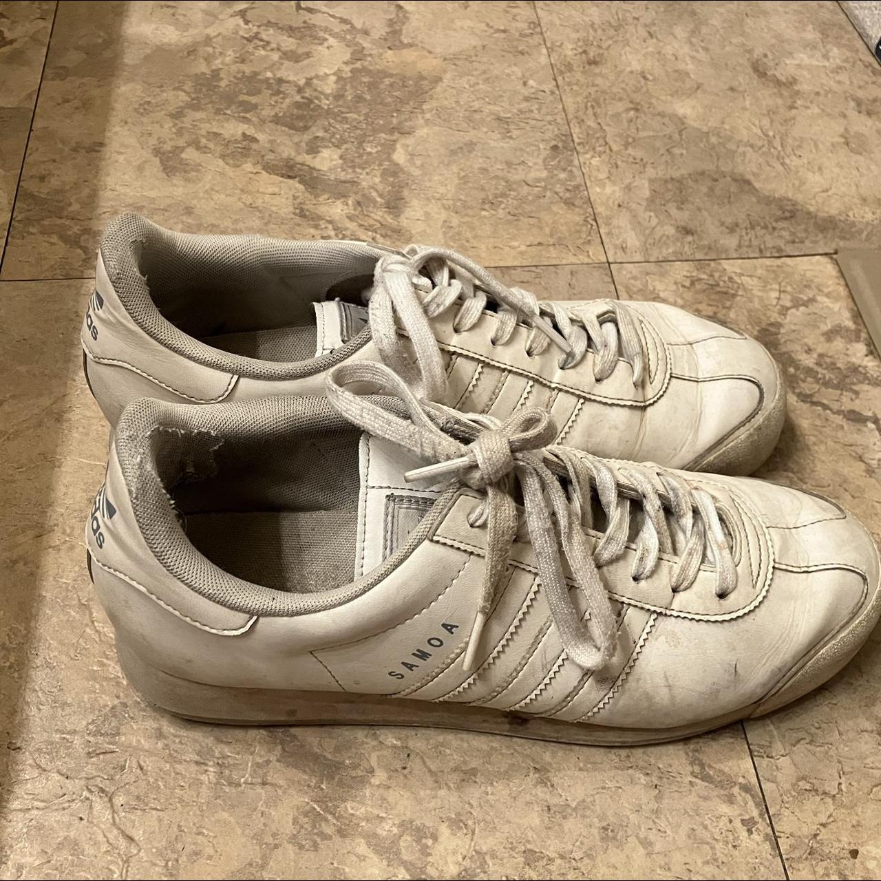 White Adidas Samoa Trainers Size US 10 - Depop