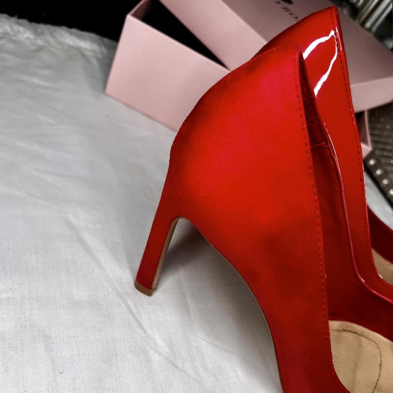 Stradivarius Red Patent And Suede Heels ❤️ The Depop