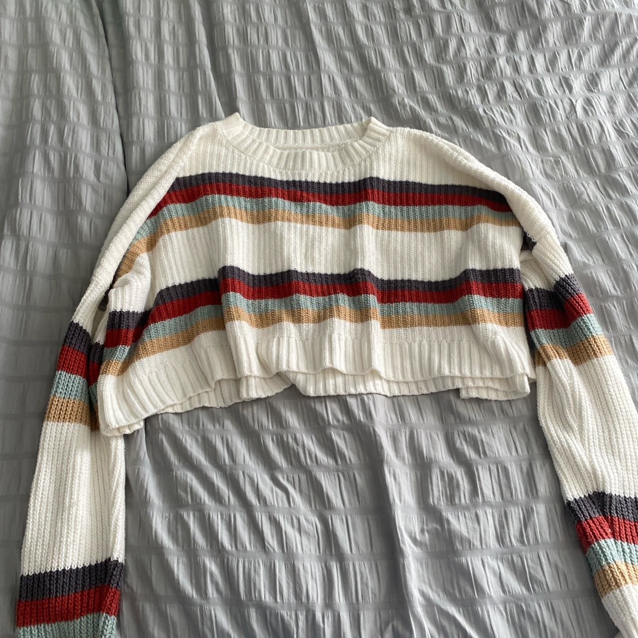 Hollister red and white striped clearance sweater