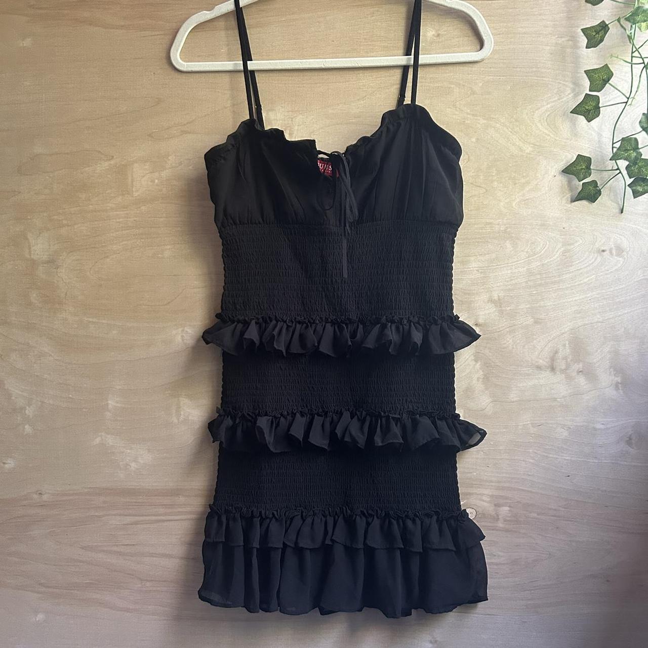 Guess black 2024 ruffle dress