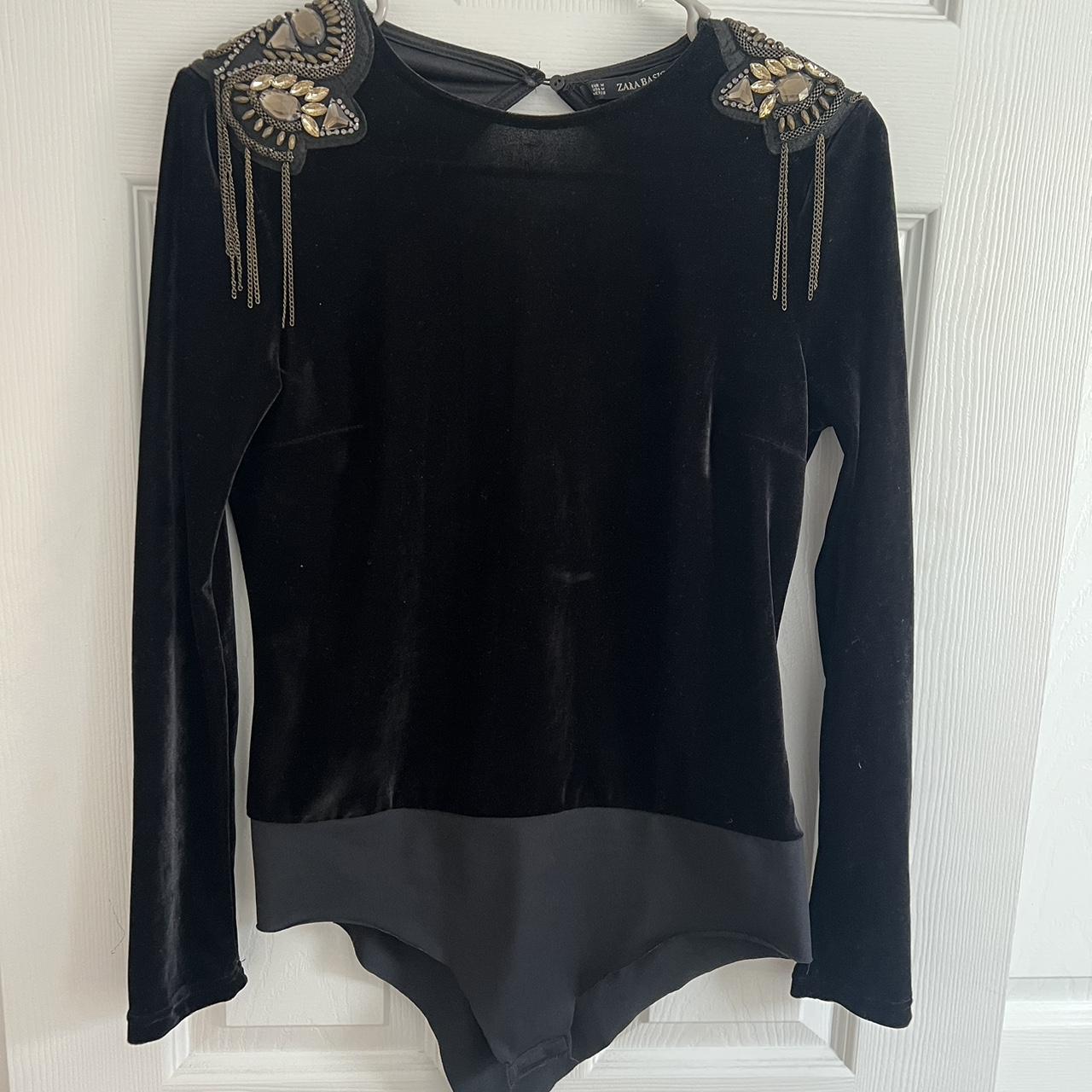 Velvet Bodysuit Black