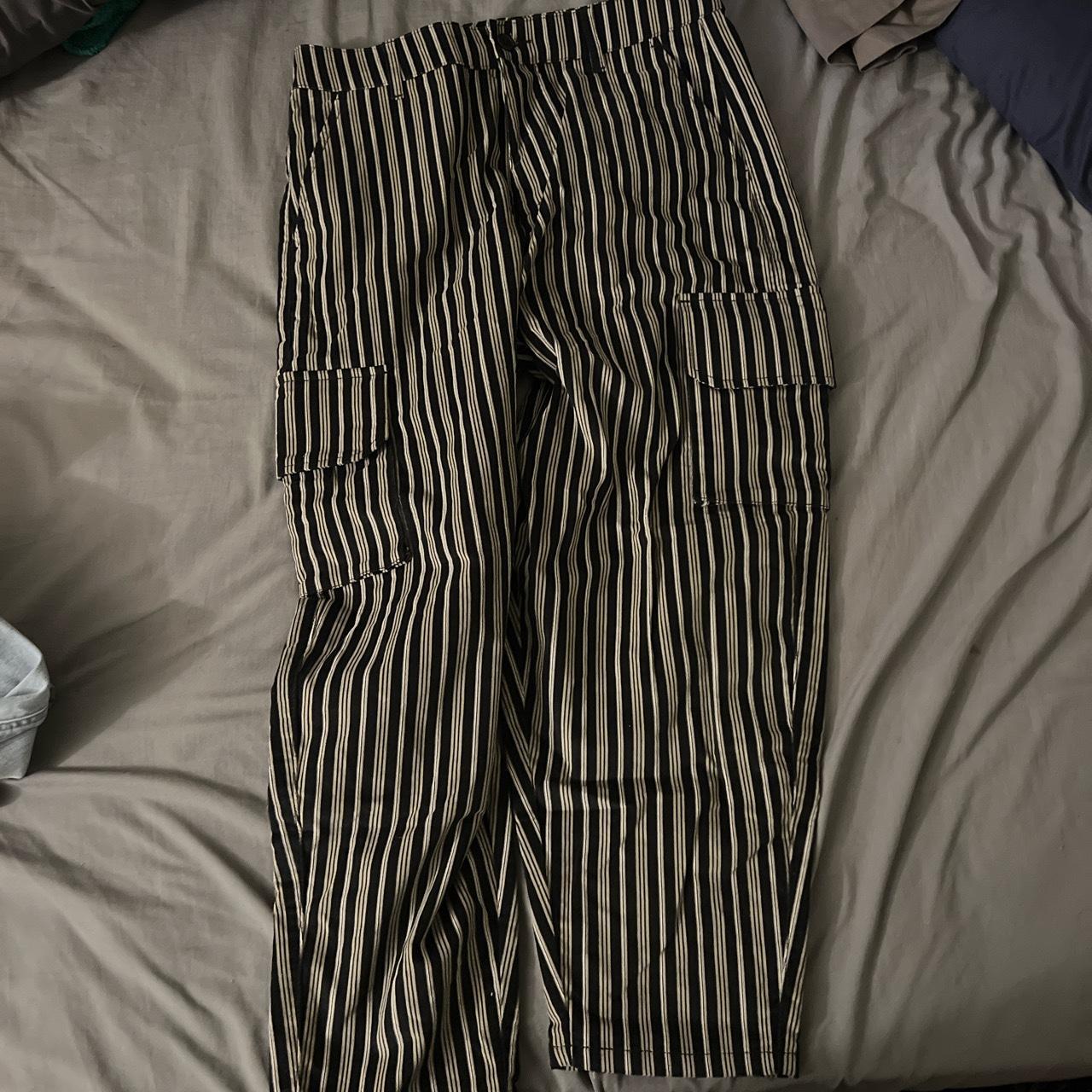 ASOS Black & White Pinstripe Pants (30x30) - Depop