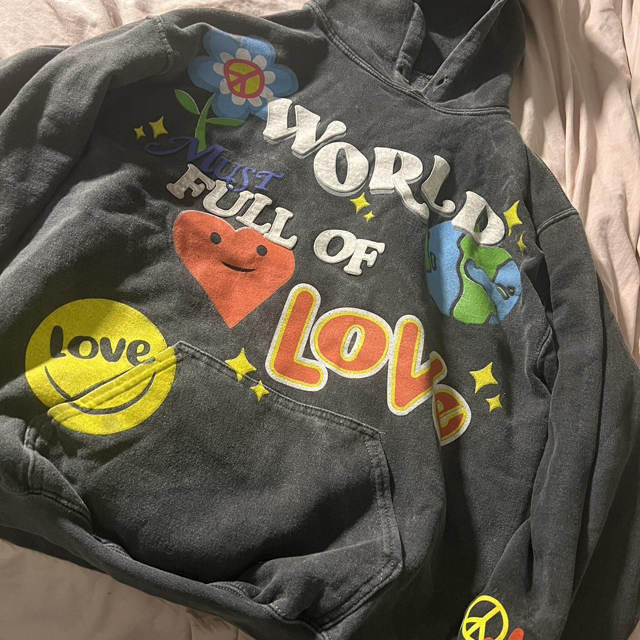 PACSUN world full of love hoodie 🌎 worn a few times - Depop