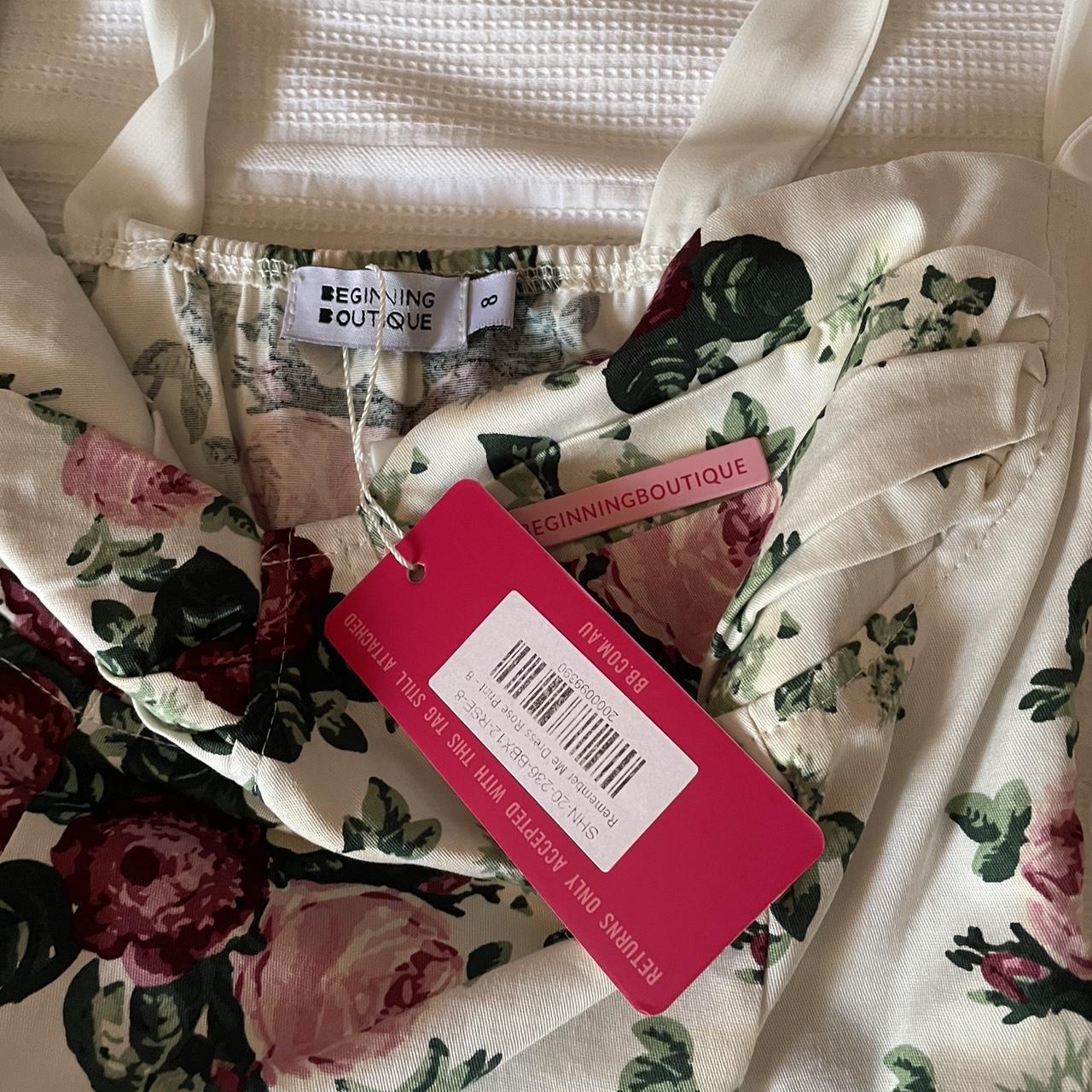 Beginning Boutique mini white floral dress with tie... Depop