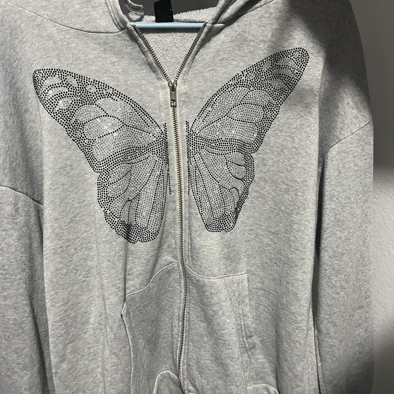 nike grey butterfly hoodie