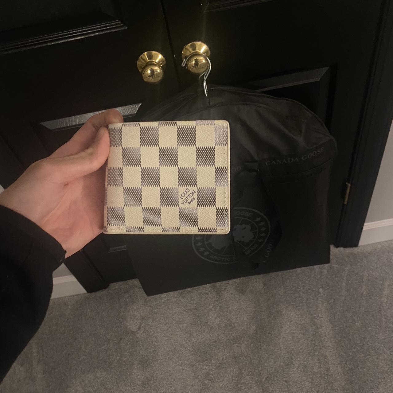 LV wallet slightly used clean checkered square - Depop
