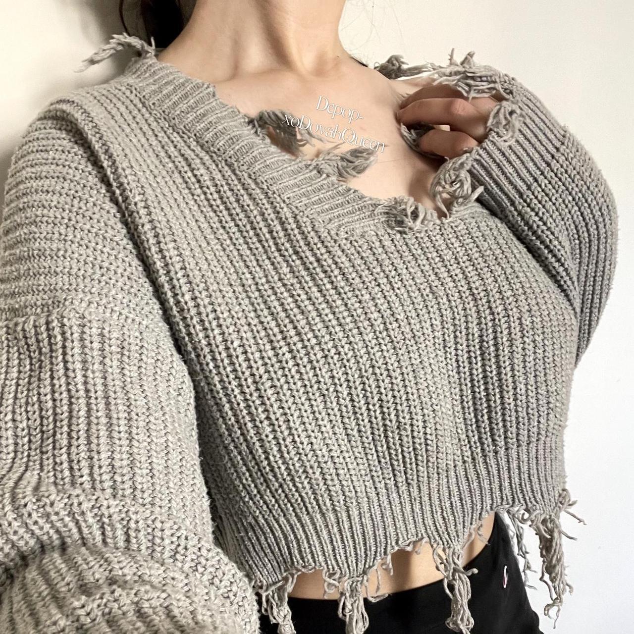 Ripped cropped sweater