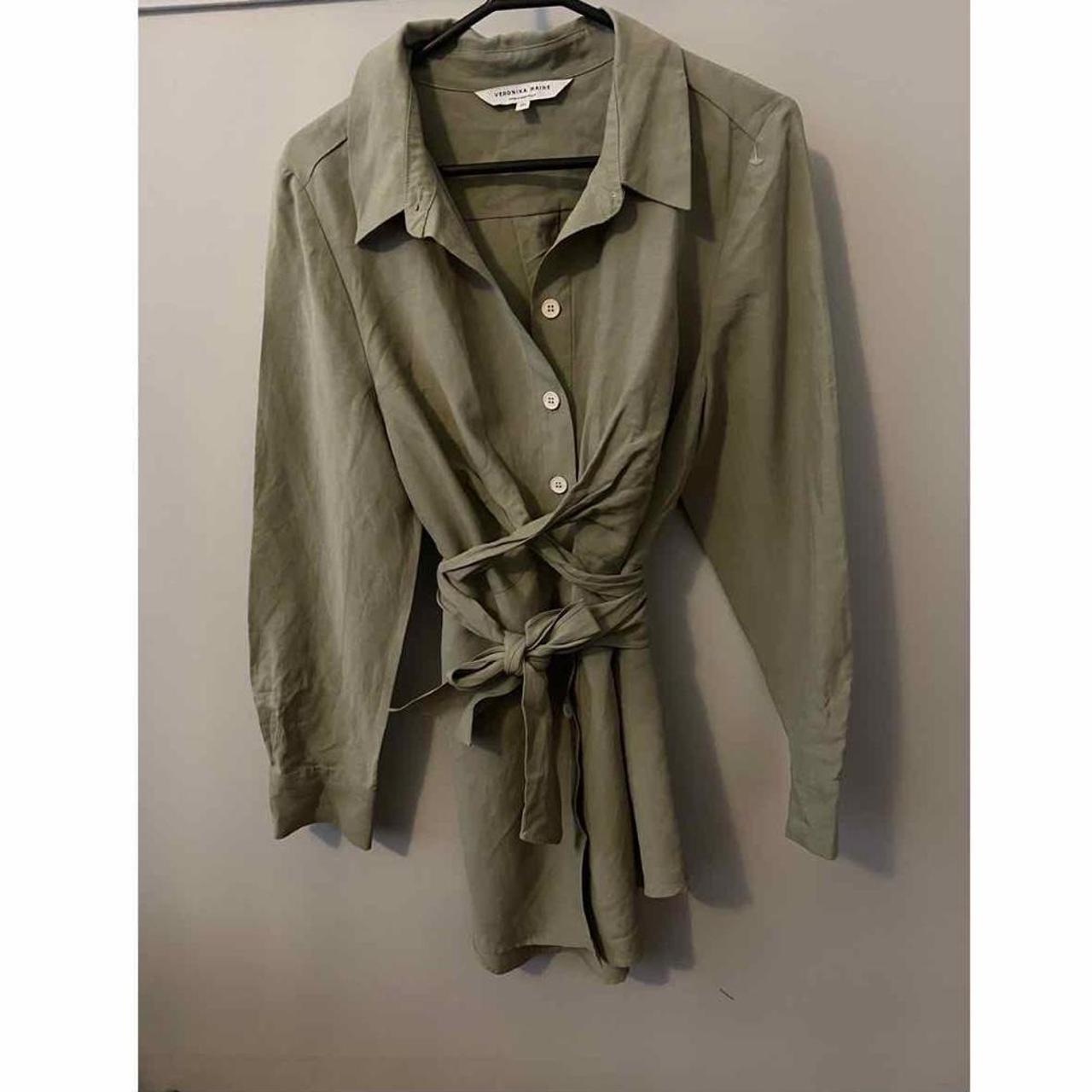 Veronika Maine soft weave wrap shirt Size 10 In... Depop