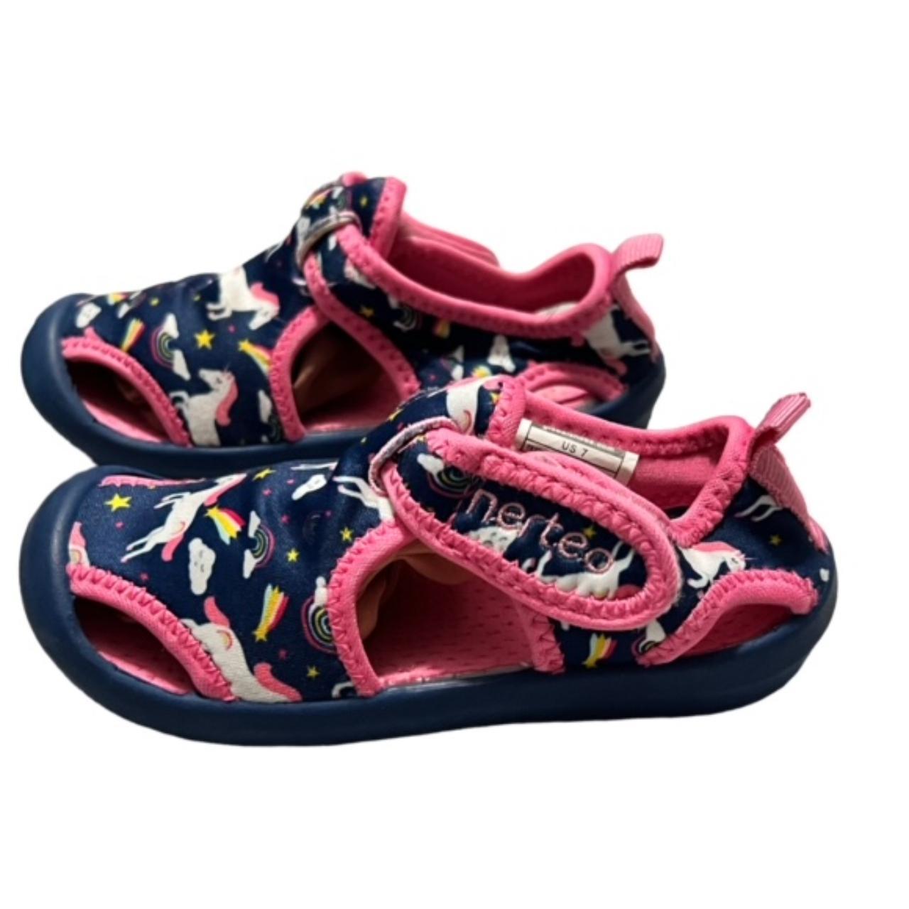 Nerteo Water Shoes Toddler Girls 7 Pink Navy Unicorn Depop