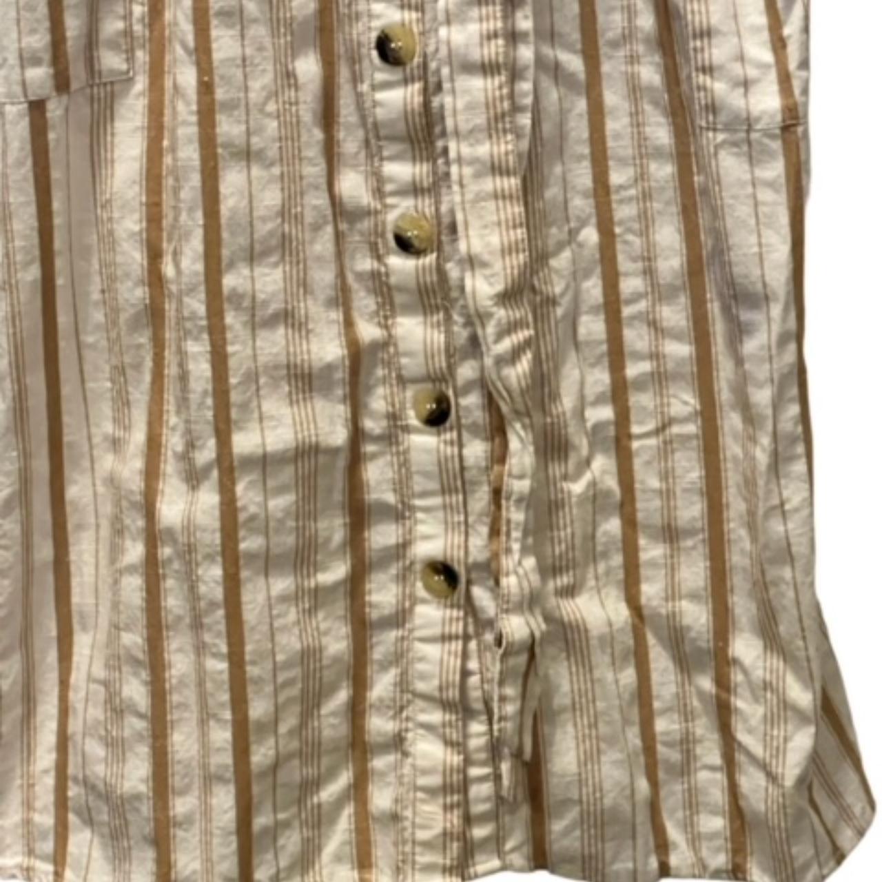 Mlle Gabrielle Sleeveless Striped Button Up Dress... - Depop
