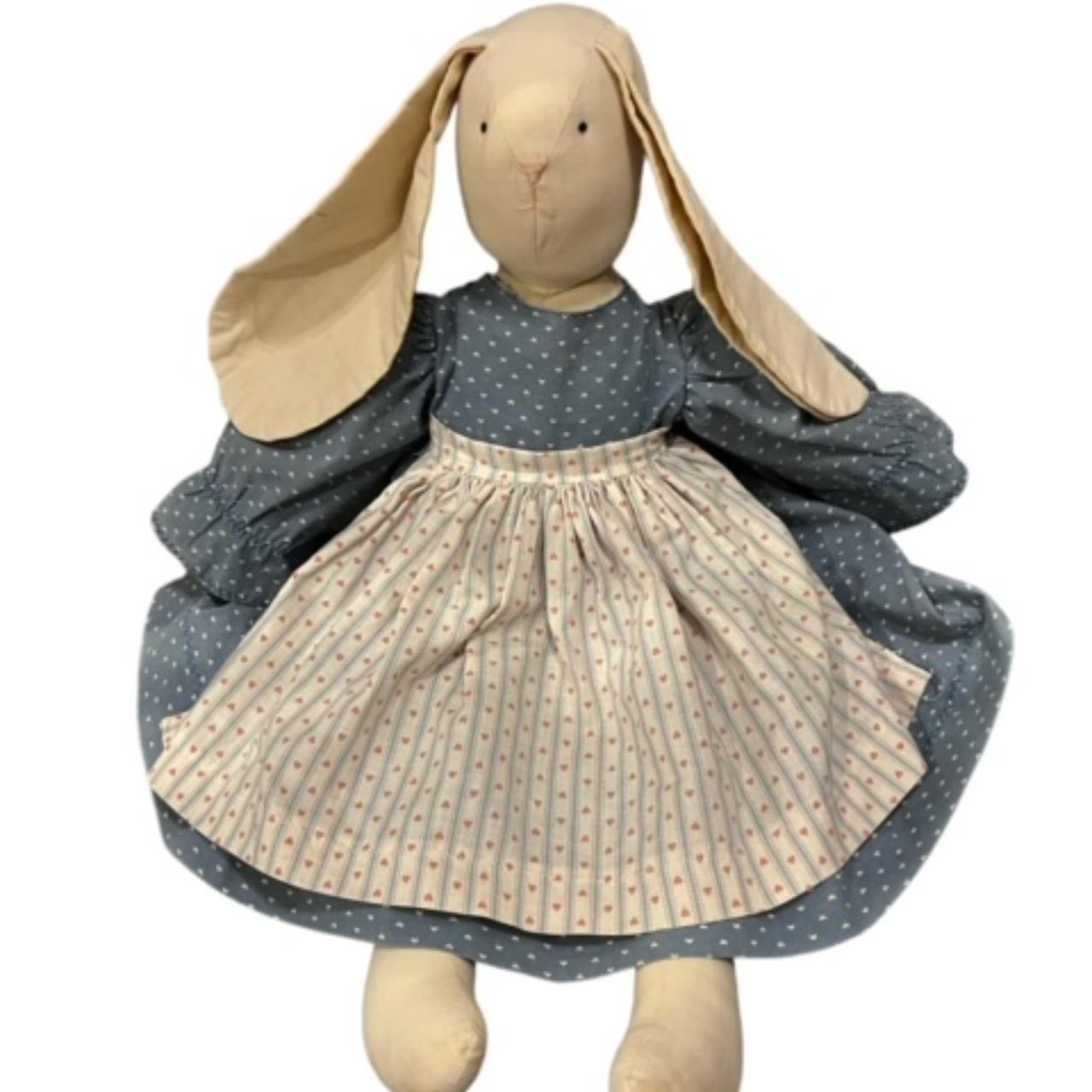 Vintage Floppy Ear Rag Doll Bunny Rabbit Heart Dress... - Depop