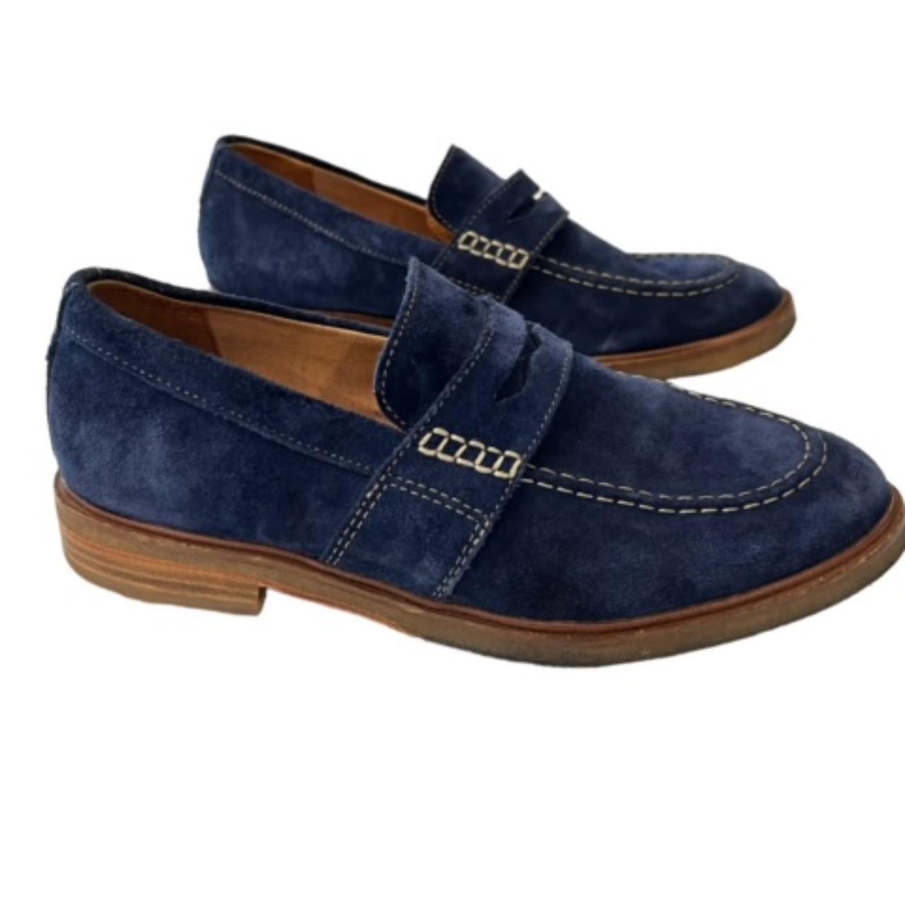 Blue Suede Shoes Clarks Artisan Slip-On Penny... - Depop