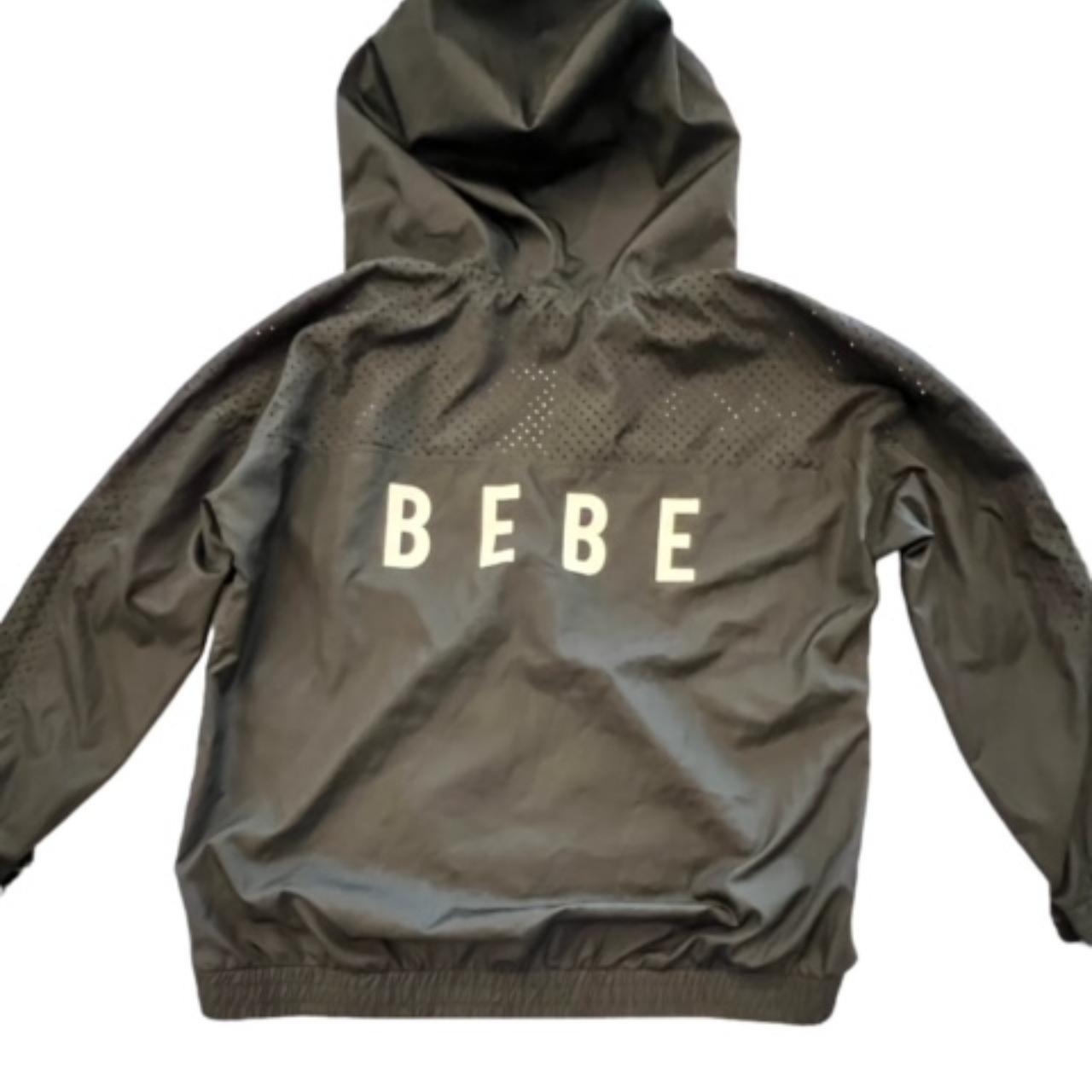 bebe SPORT Full Zip Windbreaker Jacket Size 1X Black... - Depop