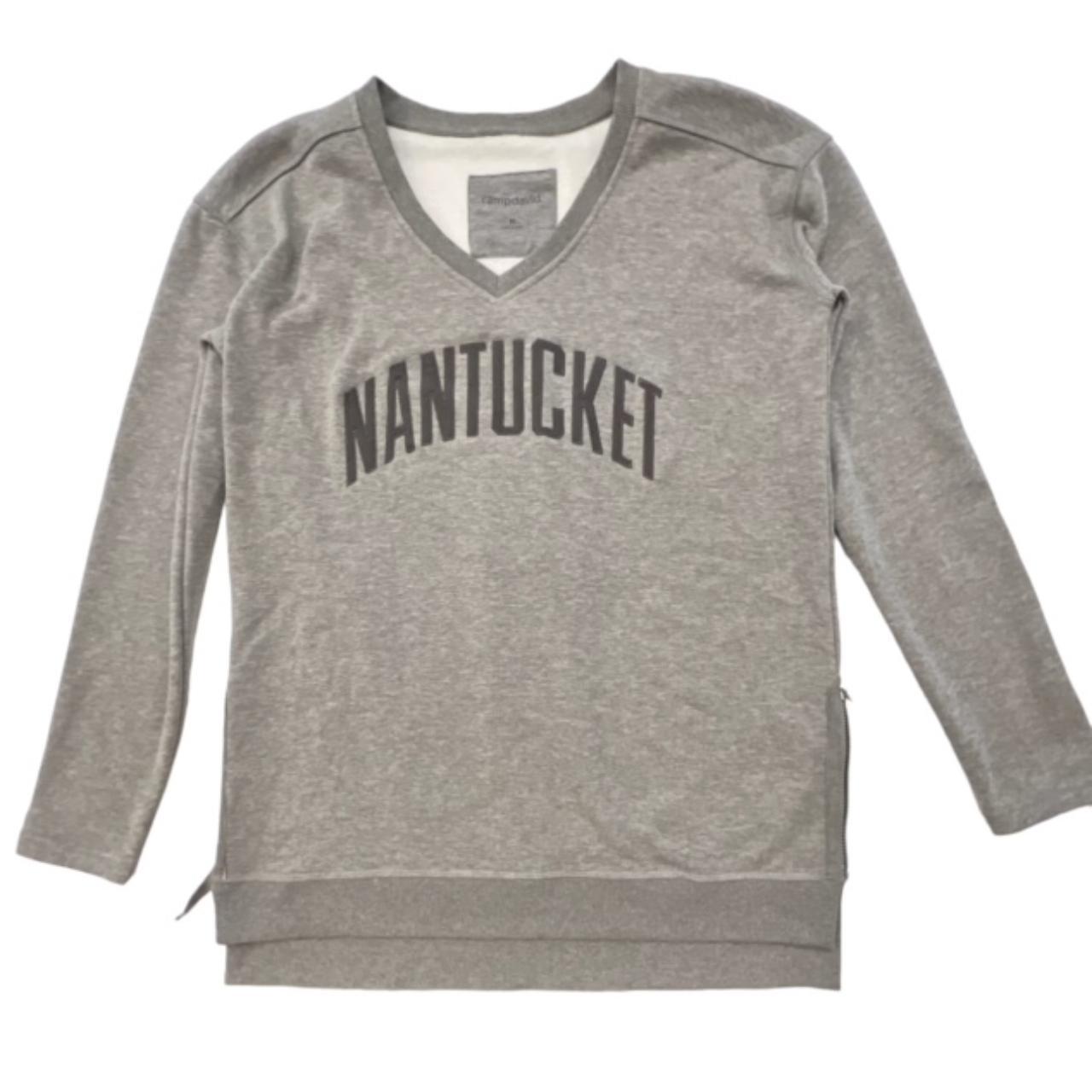 Fleece Lined Vneck Pullover Sweatshirt Nantucket... Depop