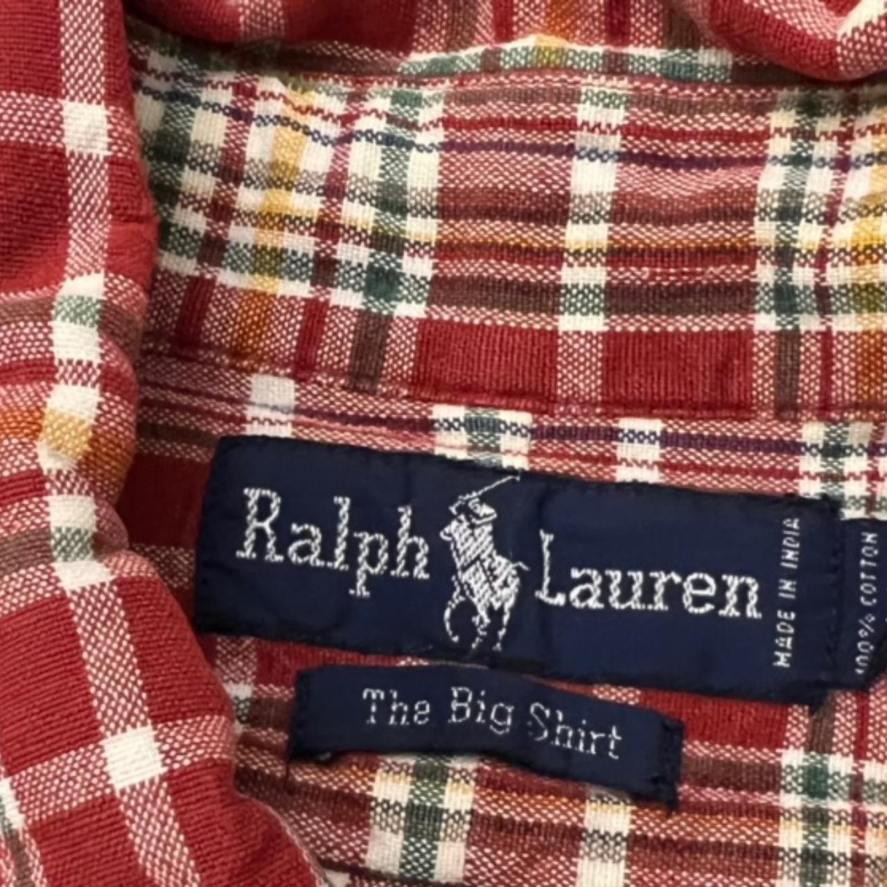 Ralph Lauren The Big Shirt Christmas Red White Plaid... - Depop