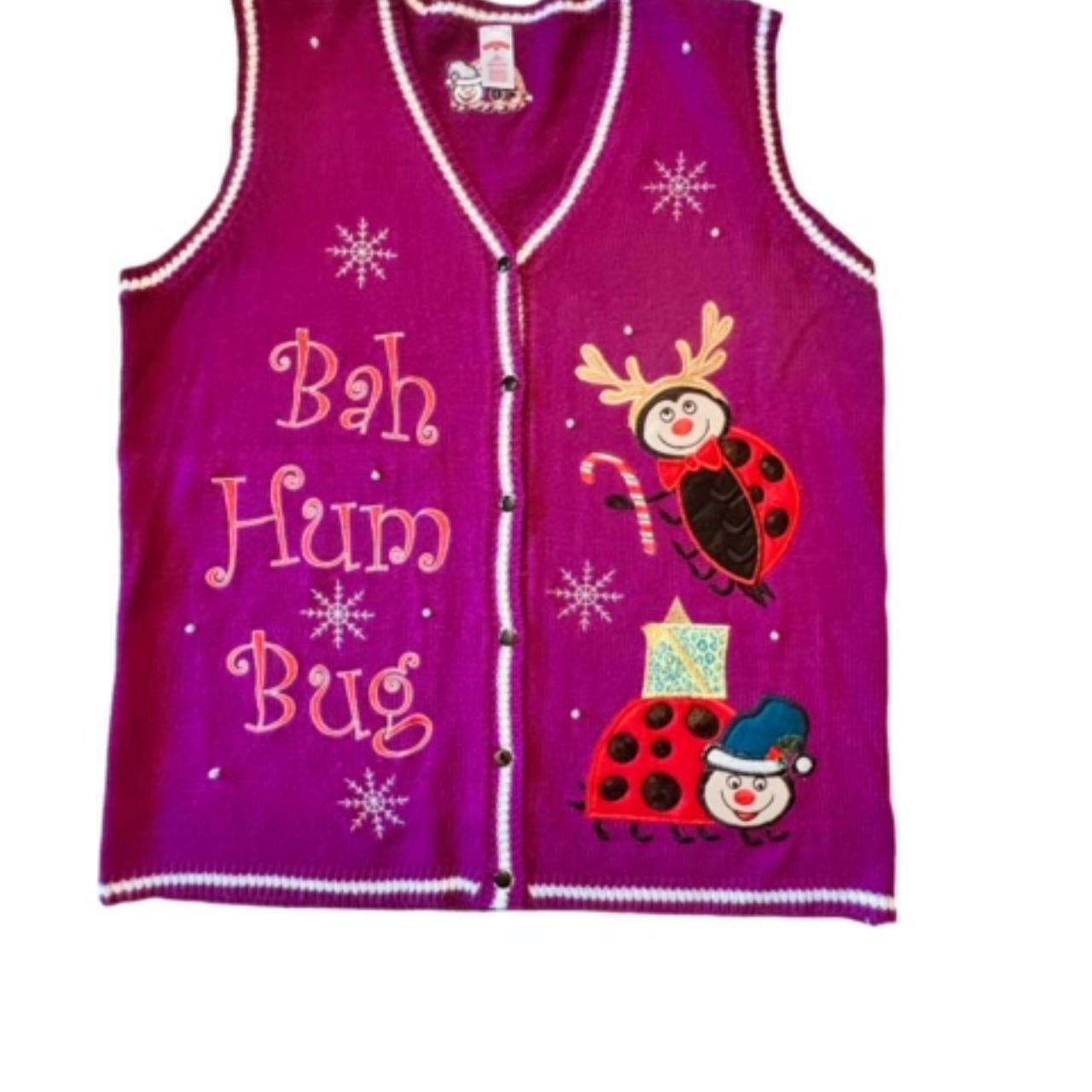 Holiday Time Women's Christmas Vest Bah Humbug,... Depop