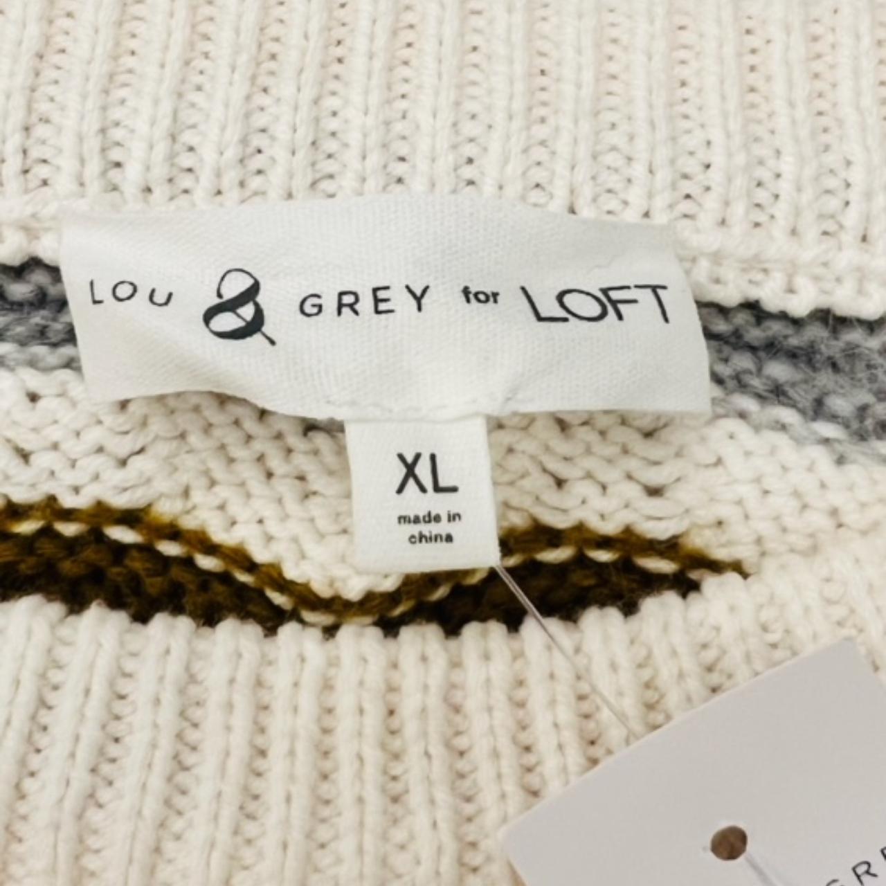 Lou & Grey LOFT Zig Zag Striped Textured Sweater NWT... - Depop