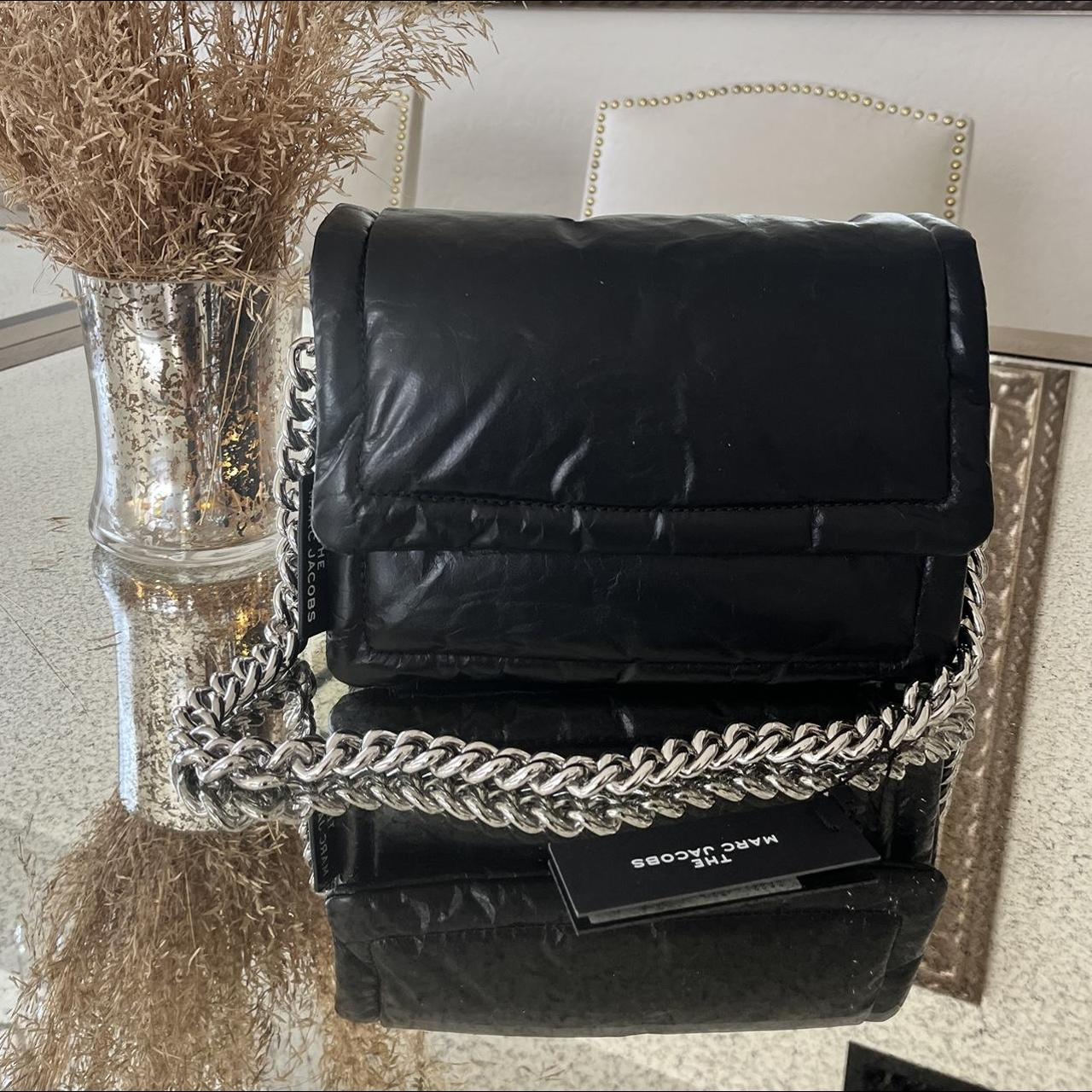 Marc Jacobs Black and Pink Pillow Bag with Silver - Depop