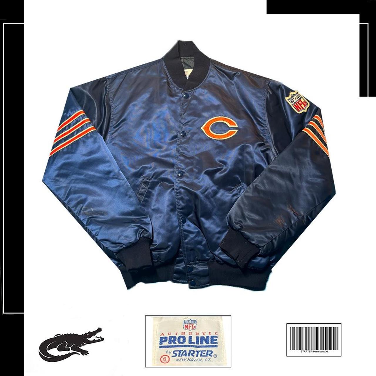 Vintage Starter Chicago Bears Satin Jacket Size - Depop