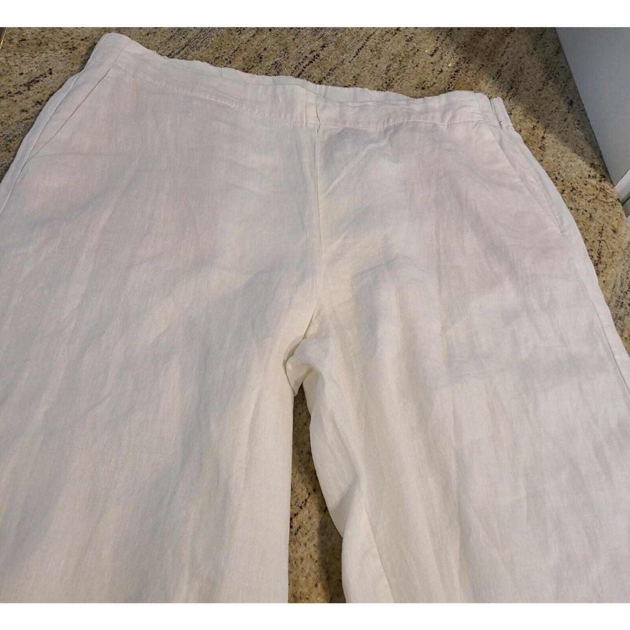 J. JIll Pants Size Medium White Love Linen Wide Leg - Depop