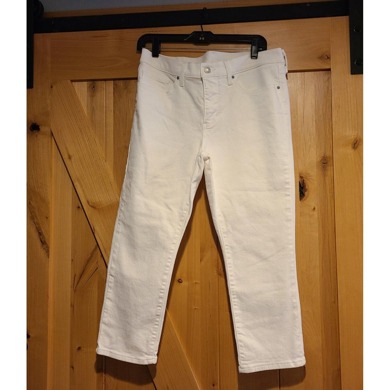 Levis White Label Stretch White Ankle Jeans Size... - Depop