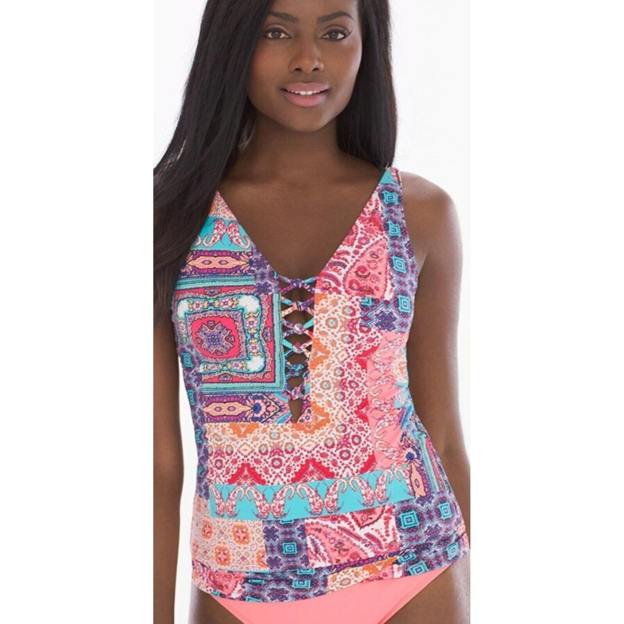 New! Bleu Rod Beattie Size 8 Paisley Lattice Tankini... - Depop