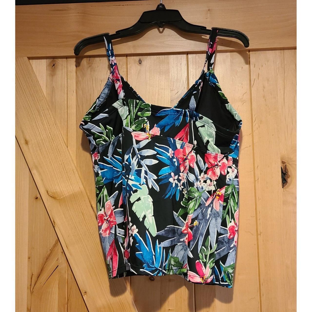 Swimsuits for All Black Floral Size 18 Tankini Swim... - Depop