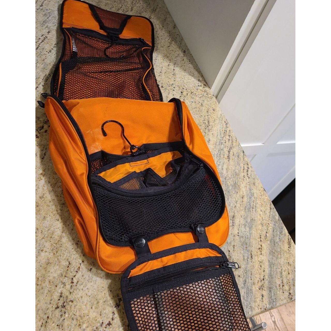 LL Bean Toiletry Bag Orange Travel Nylon Hanging... Depop