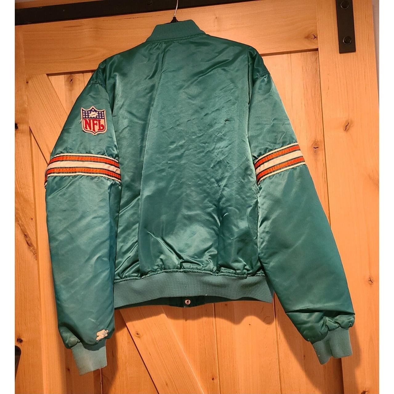 Vintage NFL MIAMI DOLPHINS Satin STARTER Jacket XL Depop