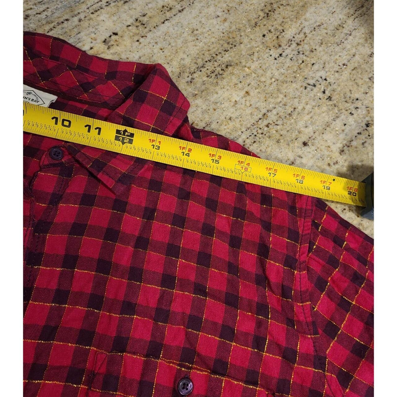 St Johns Bay Womens Plus 3XL Red Gold Plaid Flannel... - Depop