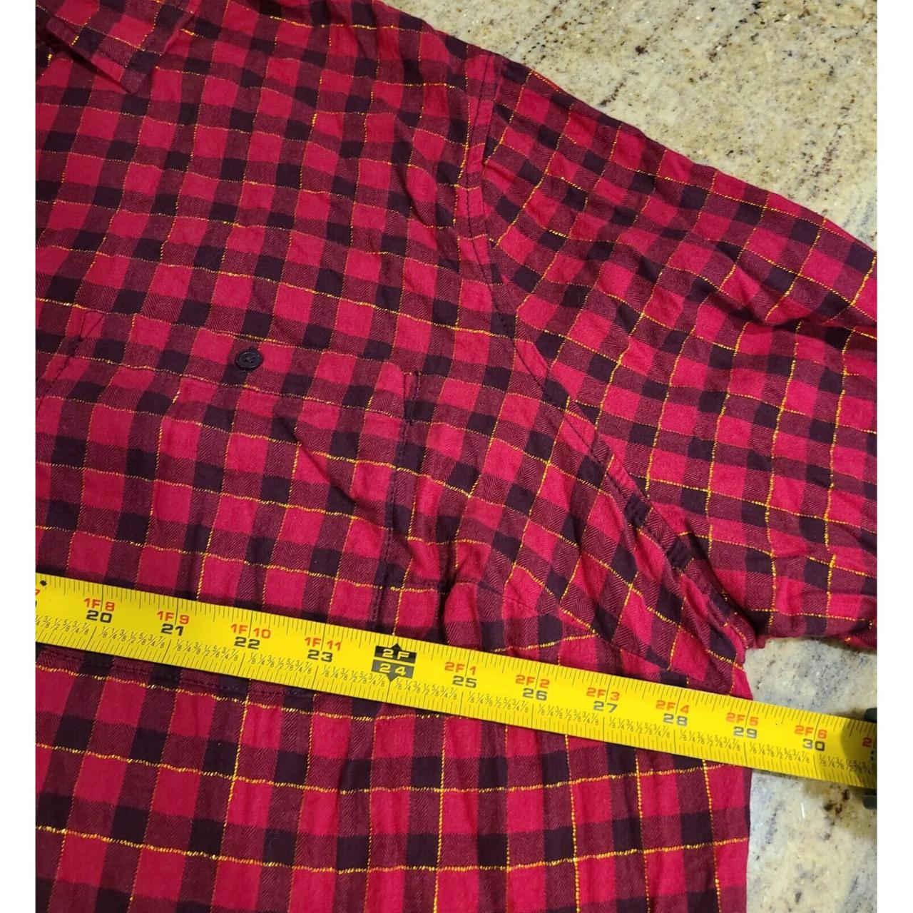 St Johns Bay Womens Plus 3XL Red Gold Plaid Flannel... - Depop