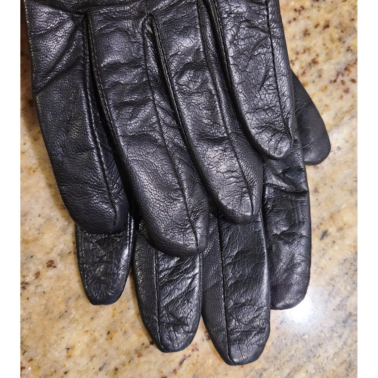 New! Size L Women's Black Leather Gloves 9.5