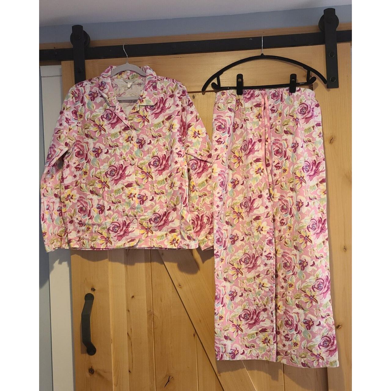 GARNET HILL Womens SZ M Pajama Set Pink Floral Depop