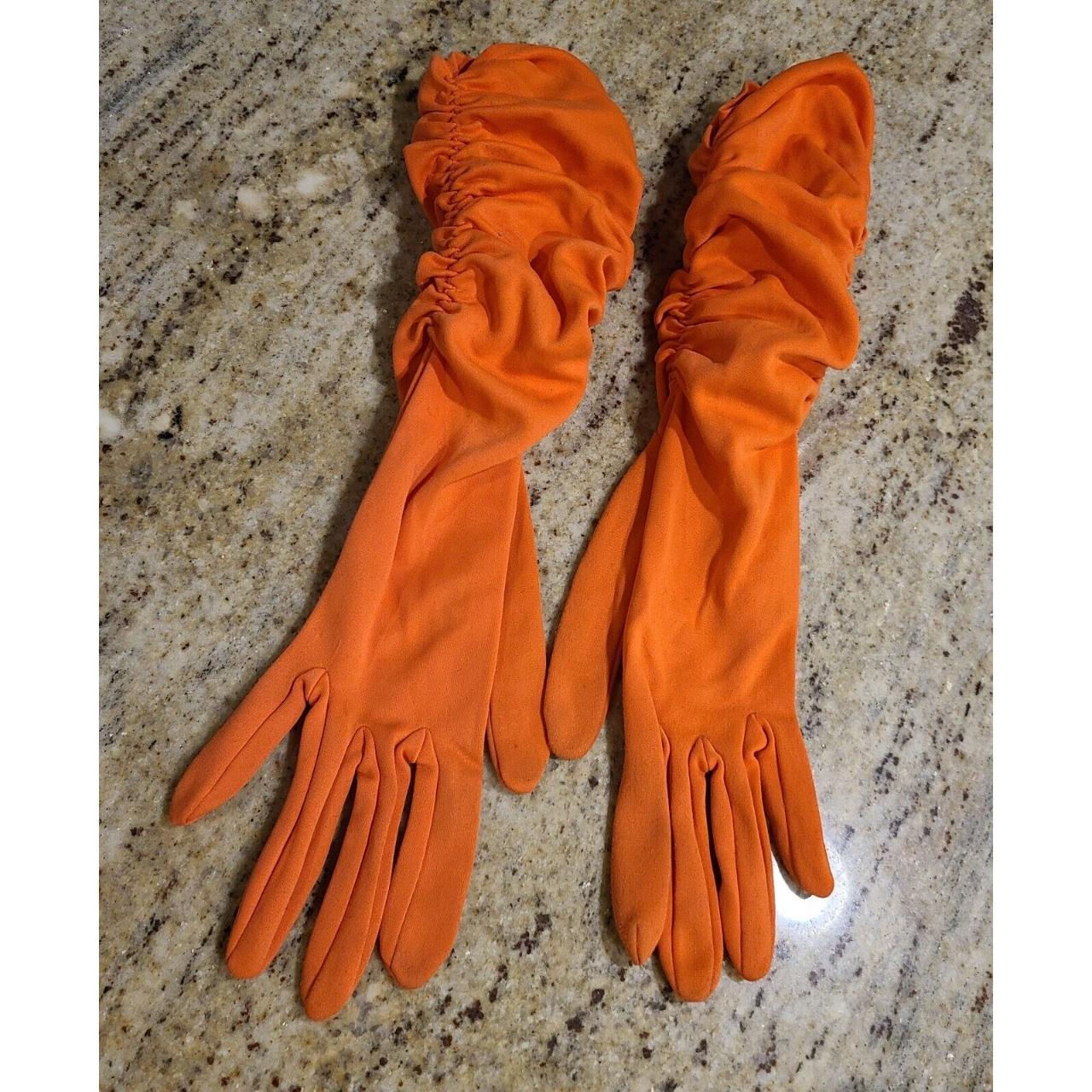 Vintage Size XL Orange Nylon Stretch Formal 14.5"... Depop