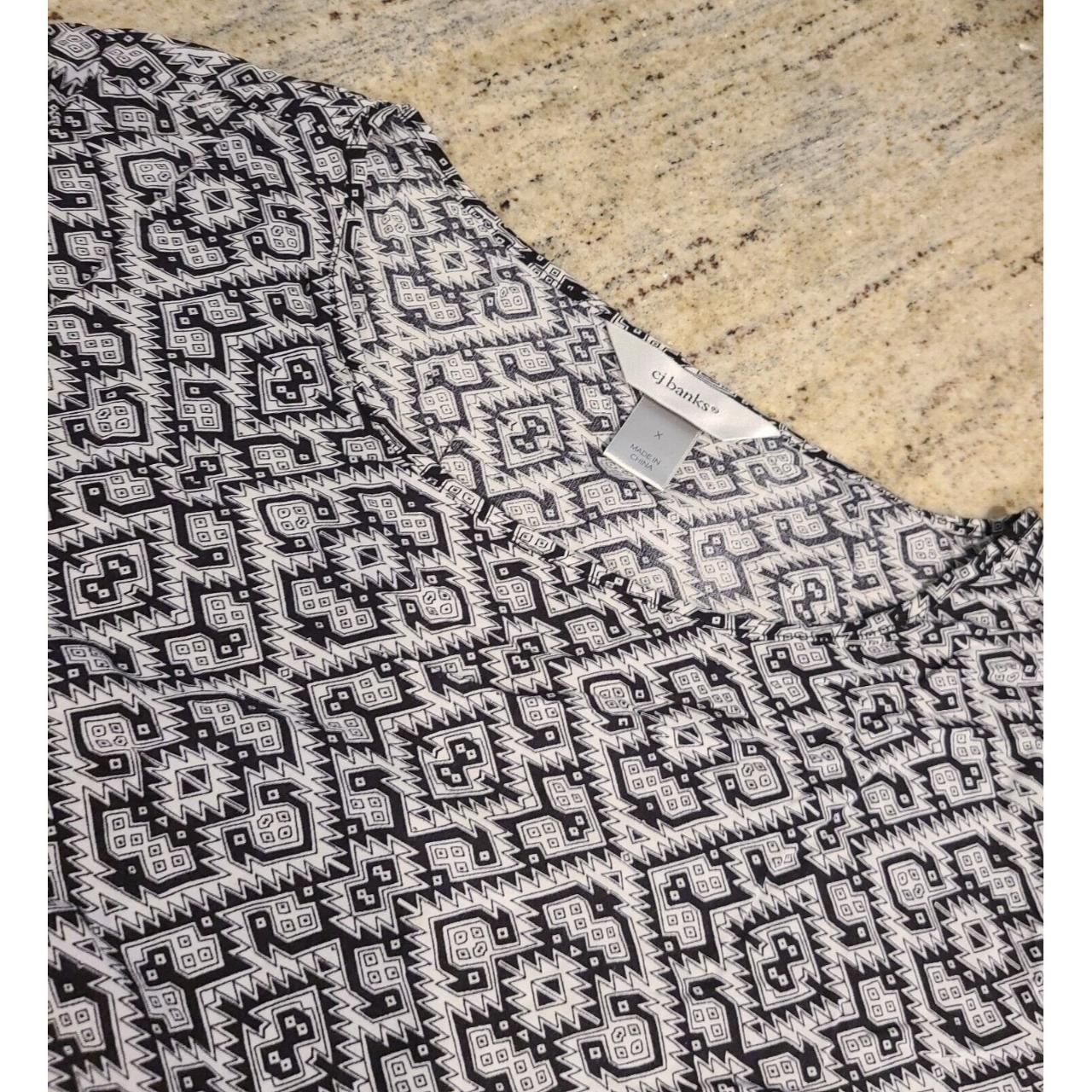 CJ BANKS - Black & White Knit Plus Size Blouse Top - - Depop