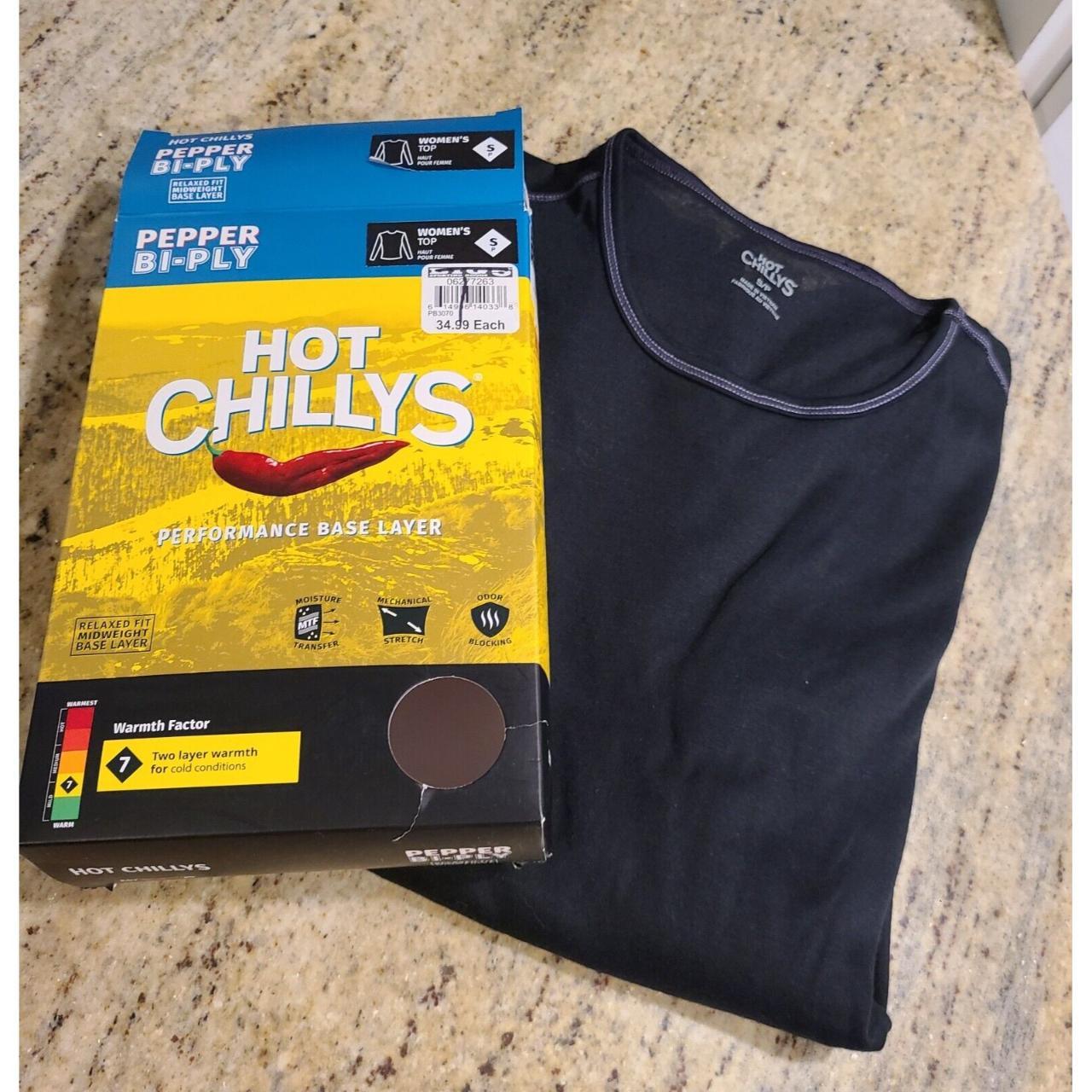 New! Hot Chillys Womens S Pepper Bi-Ply Crew Neck... - Depop